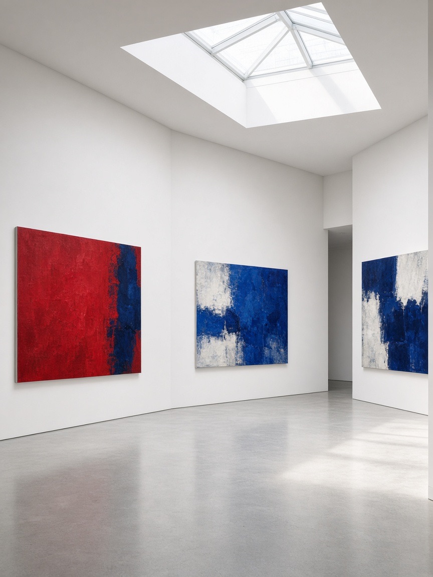 Interior, museum gallery, empty