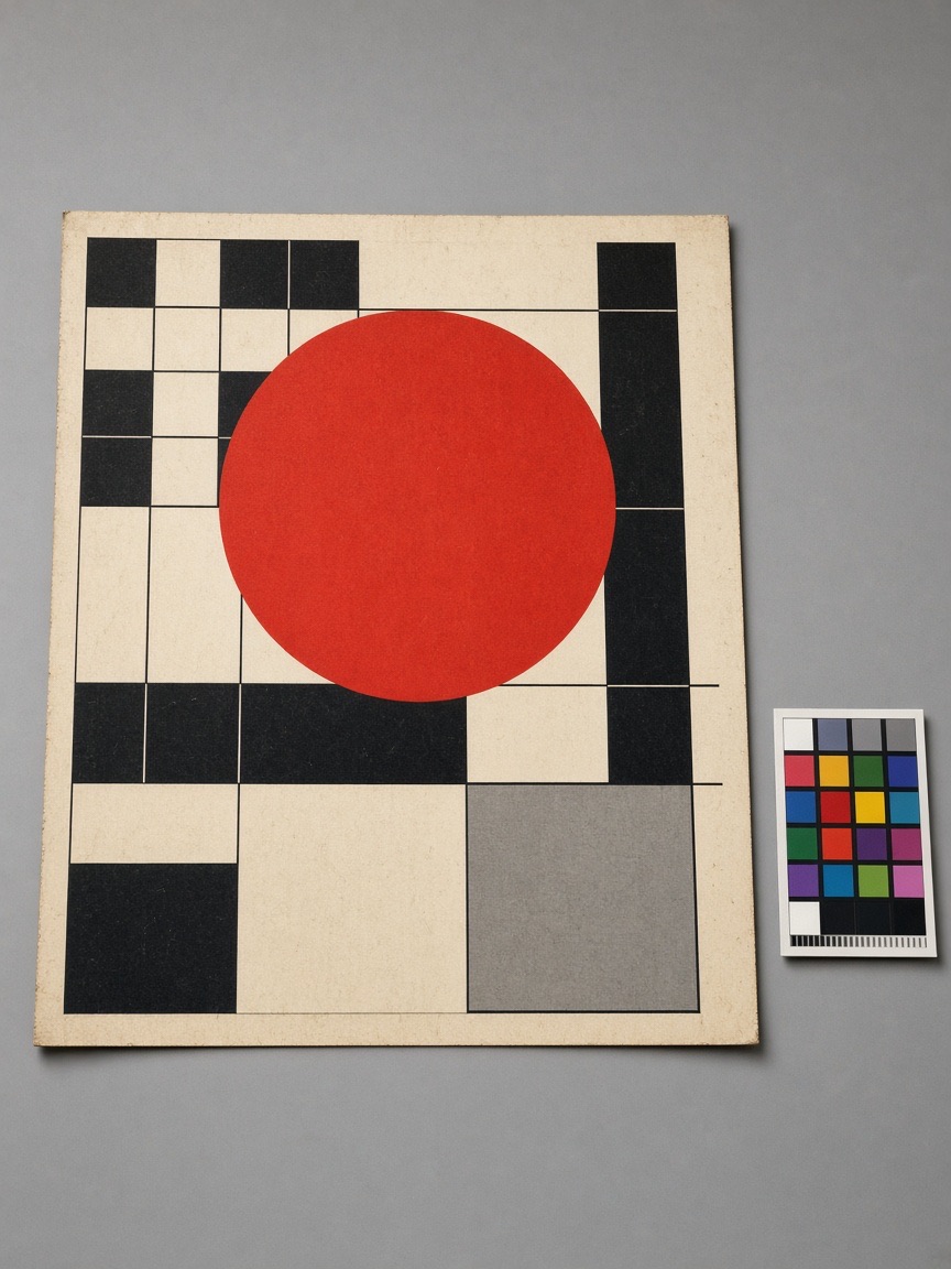 Product, poster on a copy stand
